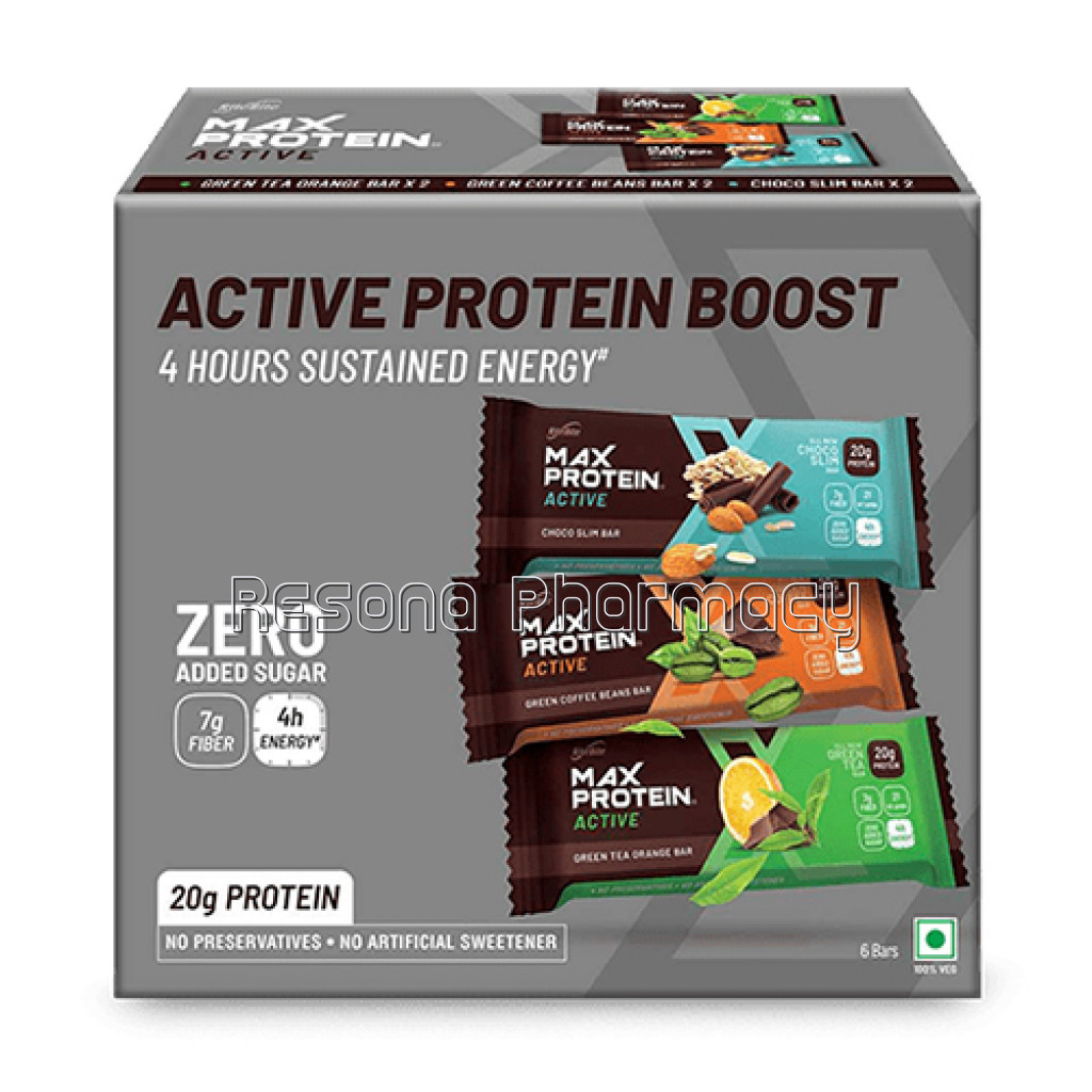 Max Protein Active Pack Of 5 (Choco Fudge, Choco Slim, Honey Lemon, Green Coffee, Green Tea)
