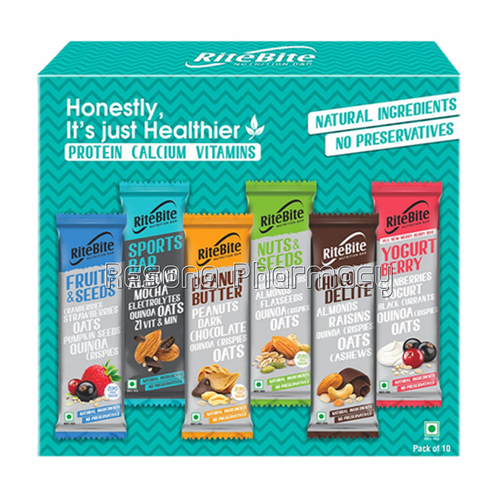 Ritebite Nutrition Assorted Bar Pack Of 10
