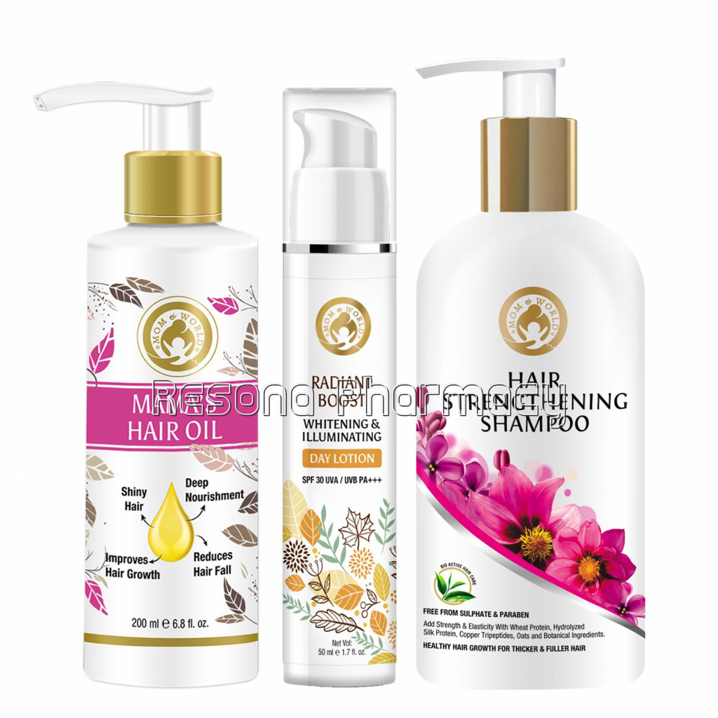 Hair and Skin Care | Mama’S Hair Oil 200Ml Plus Radiant Boost Day Lotion 50Ml Plus Hair Strengthening Shampoo 300Ml