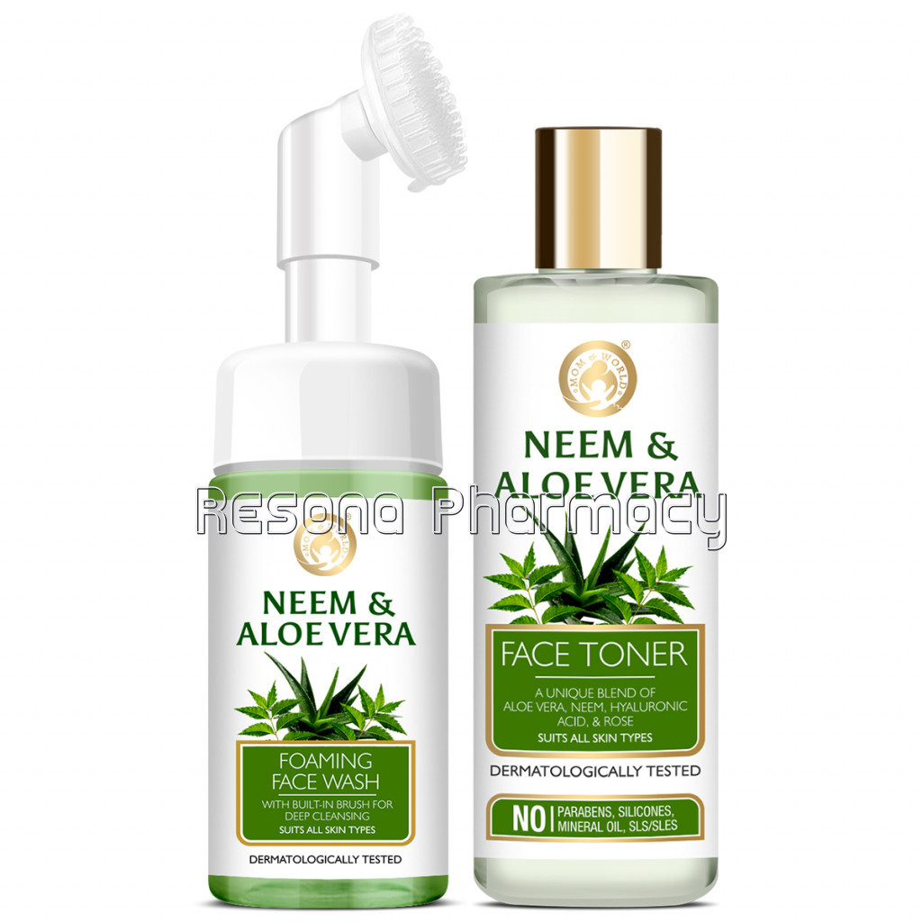 Neem and Aloe Vera Face Wash With Brush 120Ml Plus Face Toner 150Ml