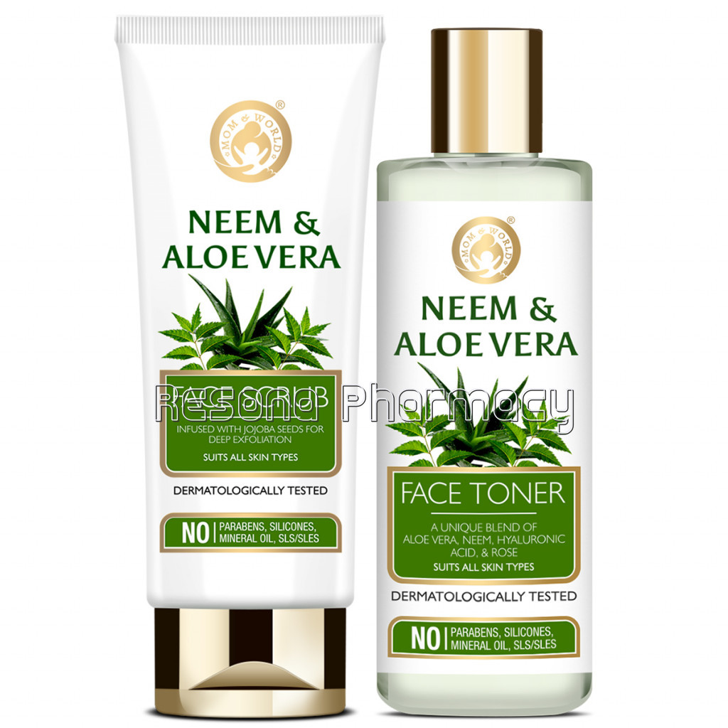 Neem and Aloe Vera Face Scrub 100G Plus Face Toner 150Ml