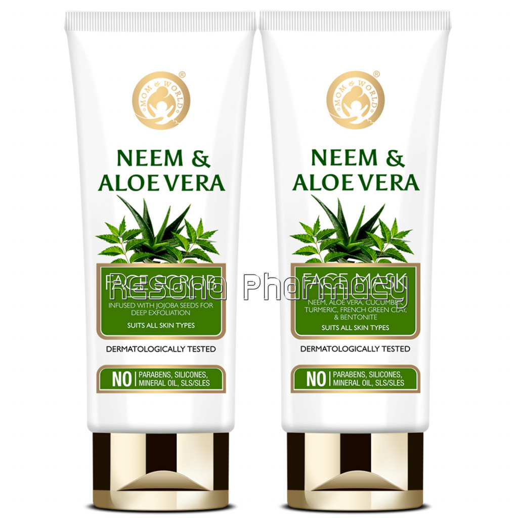 Neem and Aloe Vera Face Scrub Plus Face Mask (100G Each)