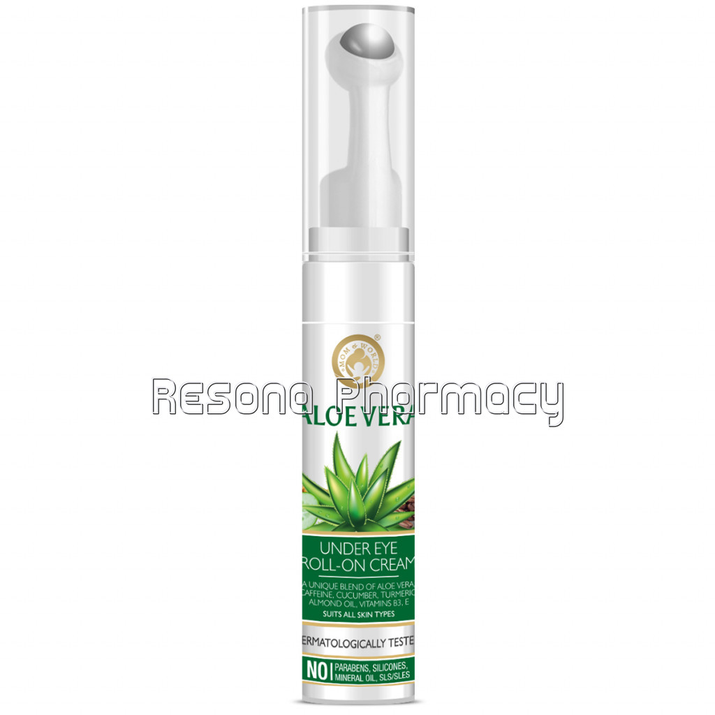 Aloe Vera Under Eye Roll On Cream (With Caffeine, Turmeric Vitamins B3, E), 15Ml
