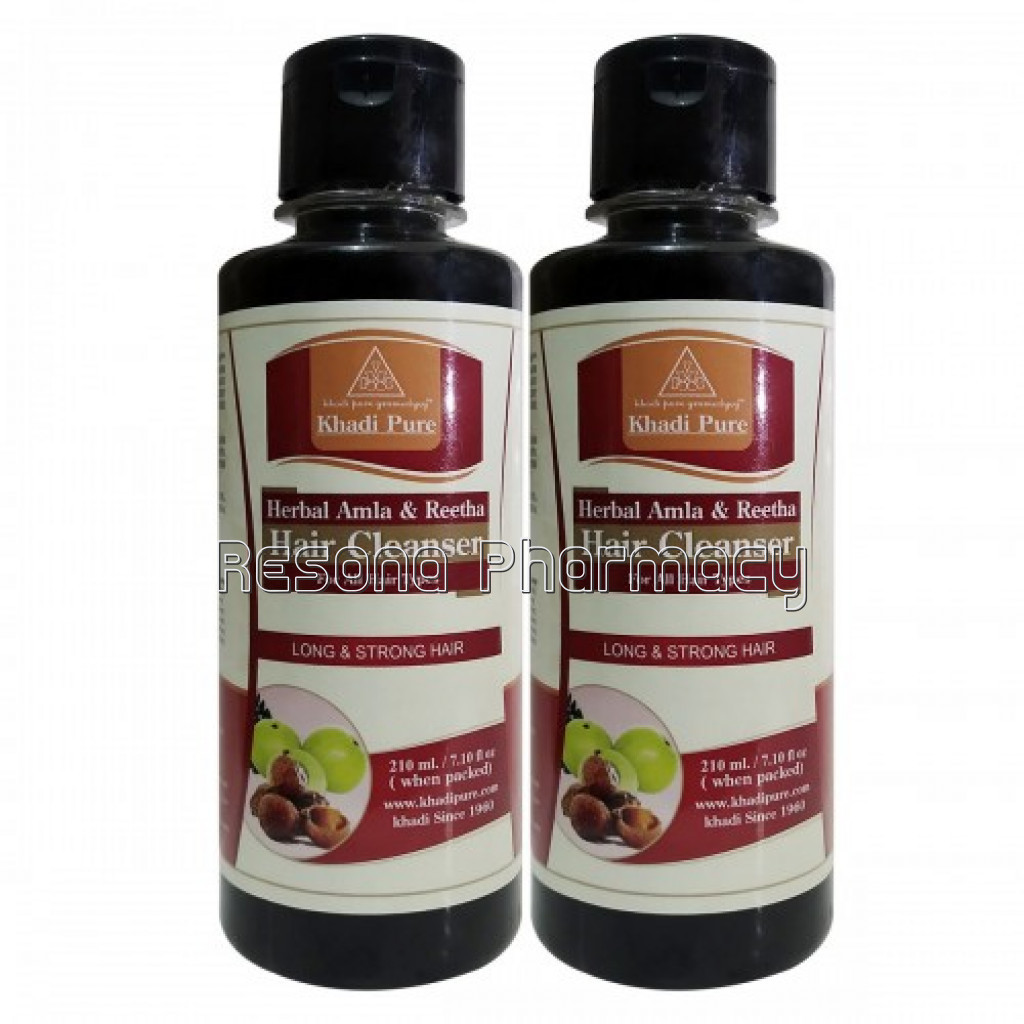 Khadi Pure Herbal Amla and Reetha Hair Cleanser   210Ml (Set Of 2)