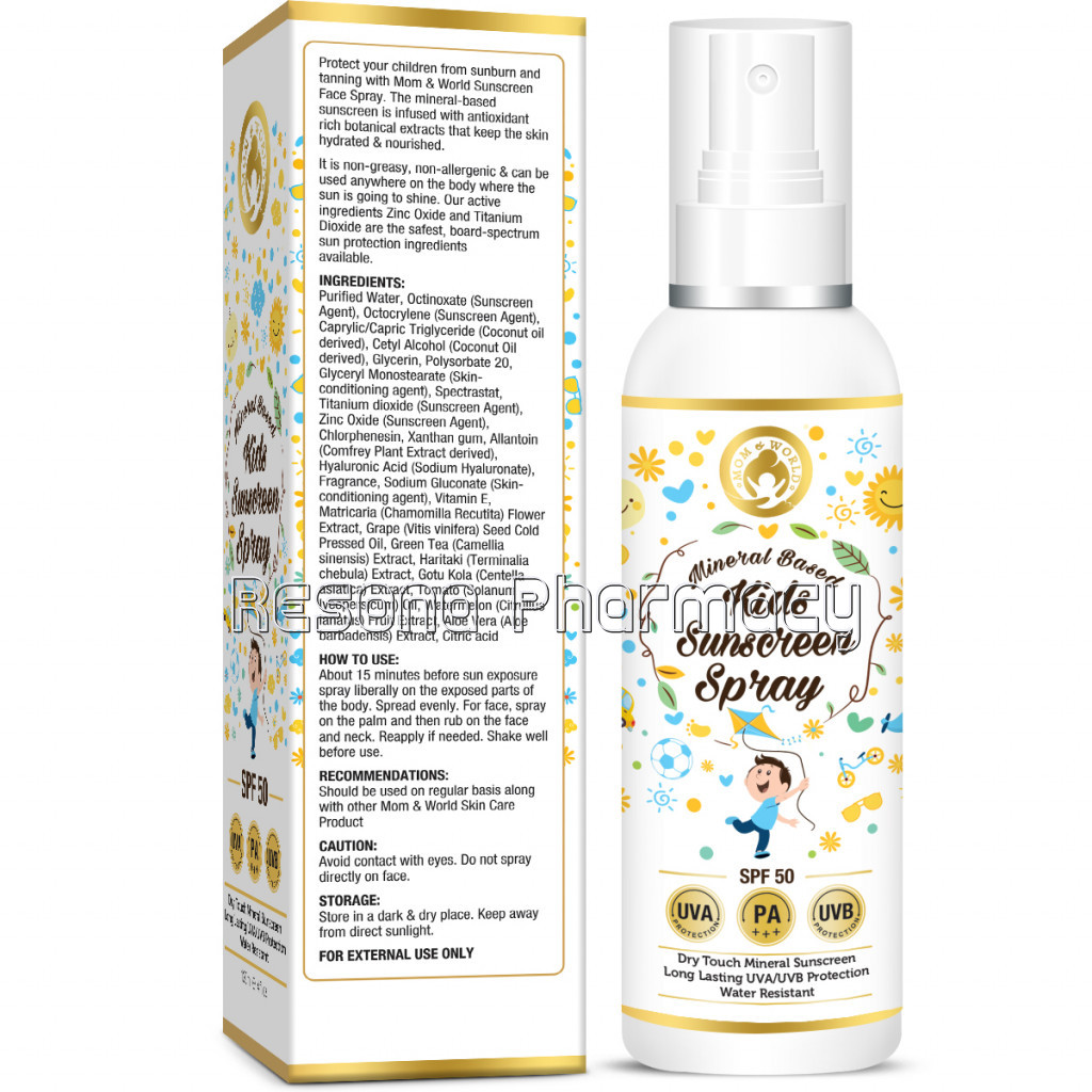 Mineral Based Kids Sunscreen Spray Spf 50, 120Ml