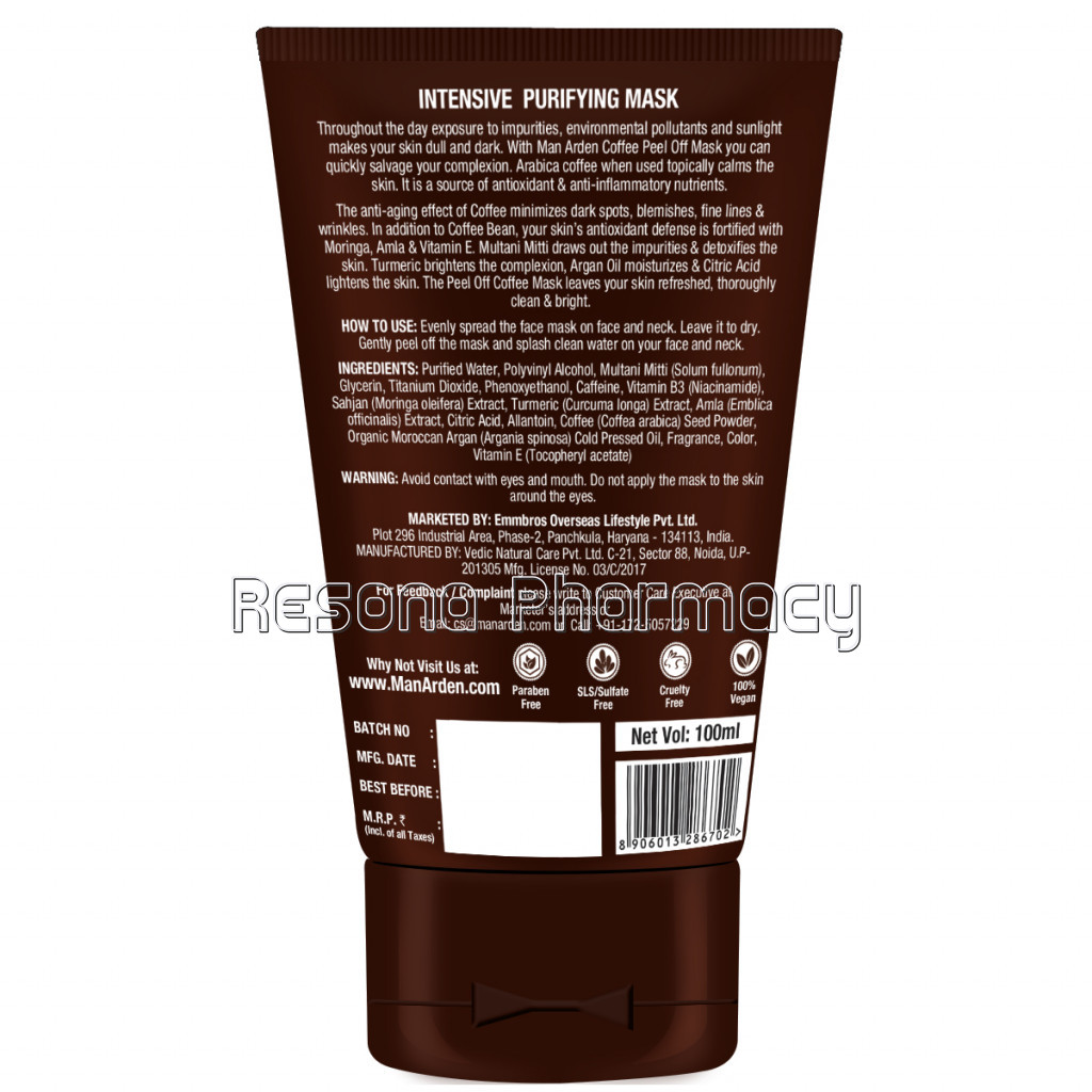 Caffeine Coffee Peel Off Mask, 100Ml