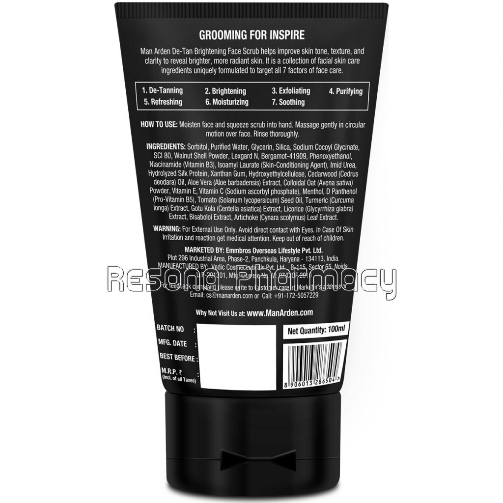 De Tan Brightening Face Scrub, 100Ml
