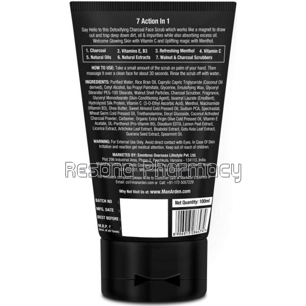 7X Activated Charcoal Face Scrub, 100Ml