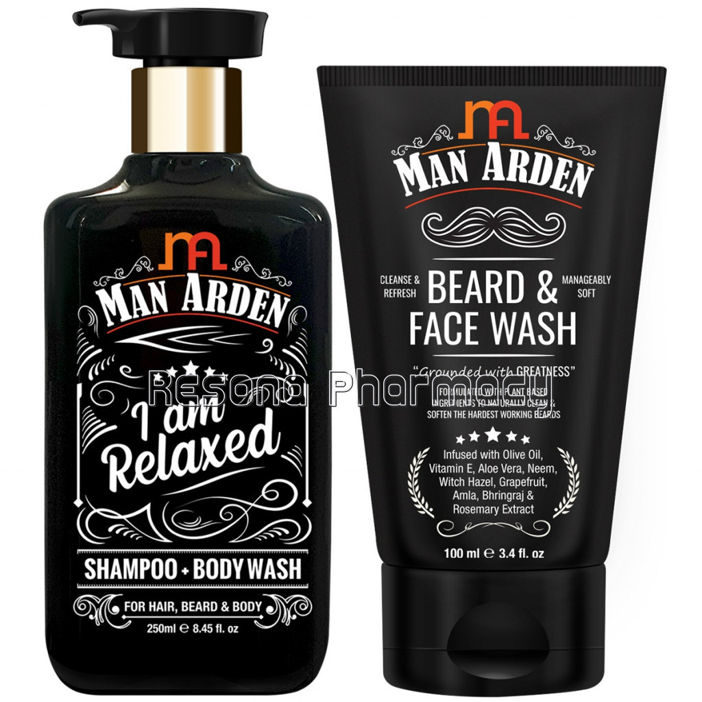 Relaxed Shampoo – Body Wash 250Ml Plus Beard and Face Wash 100Ml