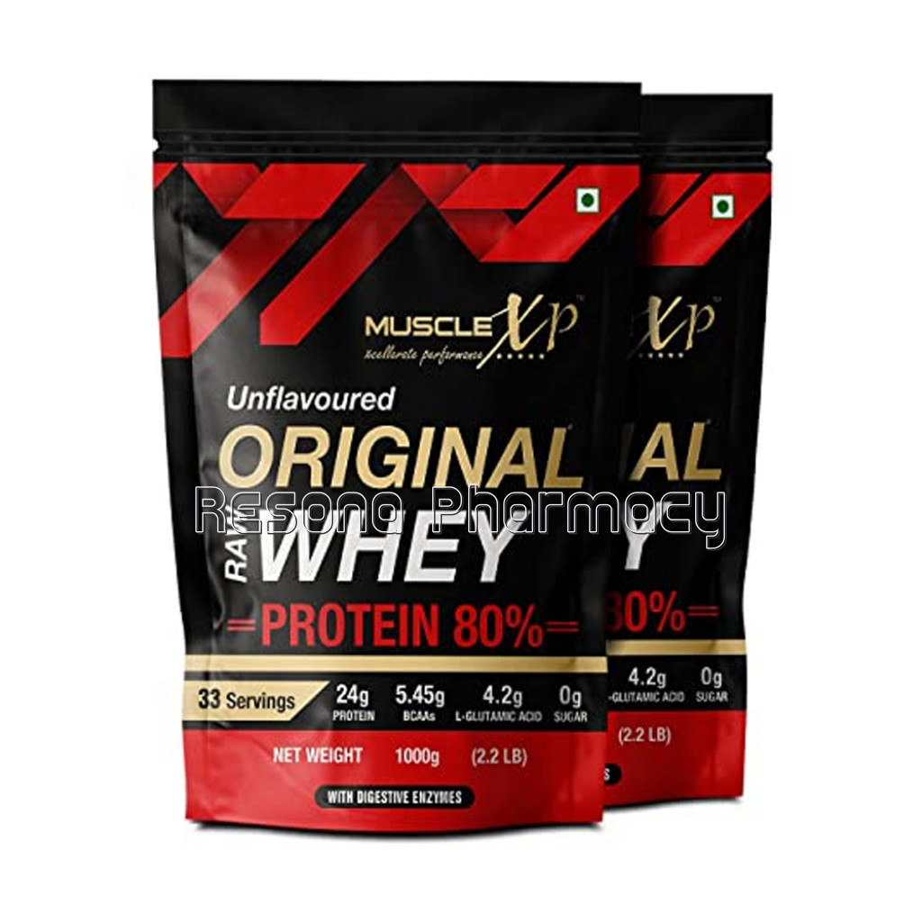 Original Raw Whey Protein With Digestive Enzymes, Unflavoured, 1Kg (Pouch)