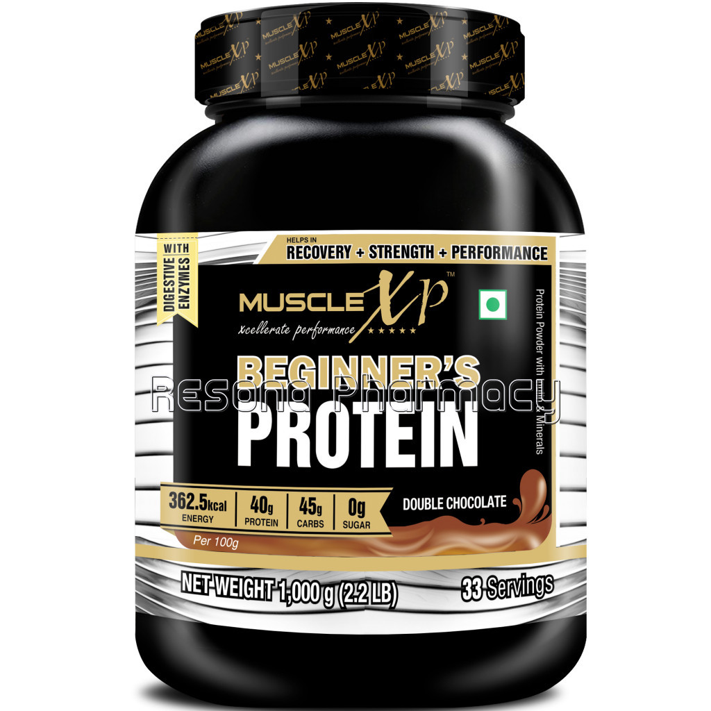 Beginner’S Protein With Digestive Enzymes (With Whey Protein), Double Chocolate, 1Kg (2.2Lb)