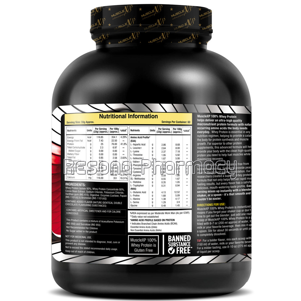 100% Whey Protein New Gold Standards, 2Kg (4.4 Lbs) With Digestive Enzymes – Double Rich Chocolate