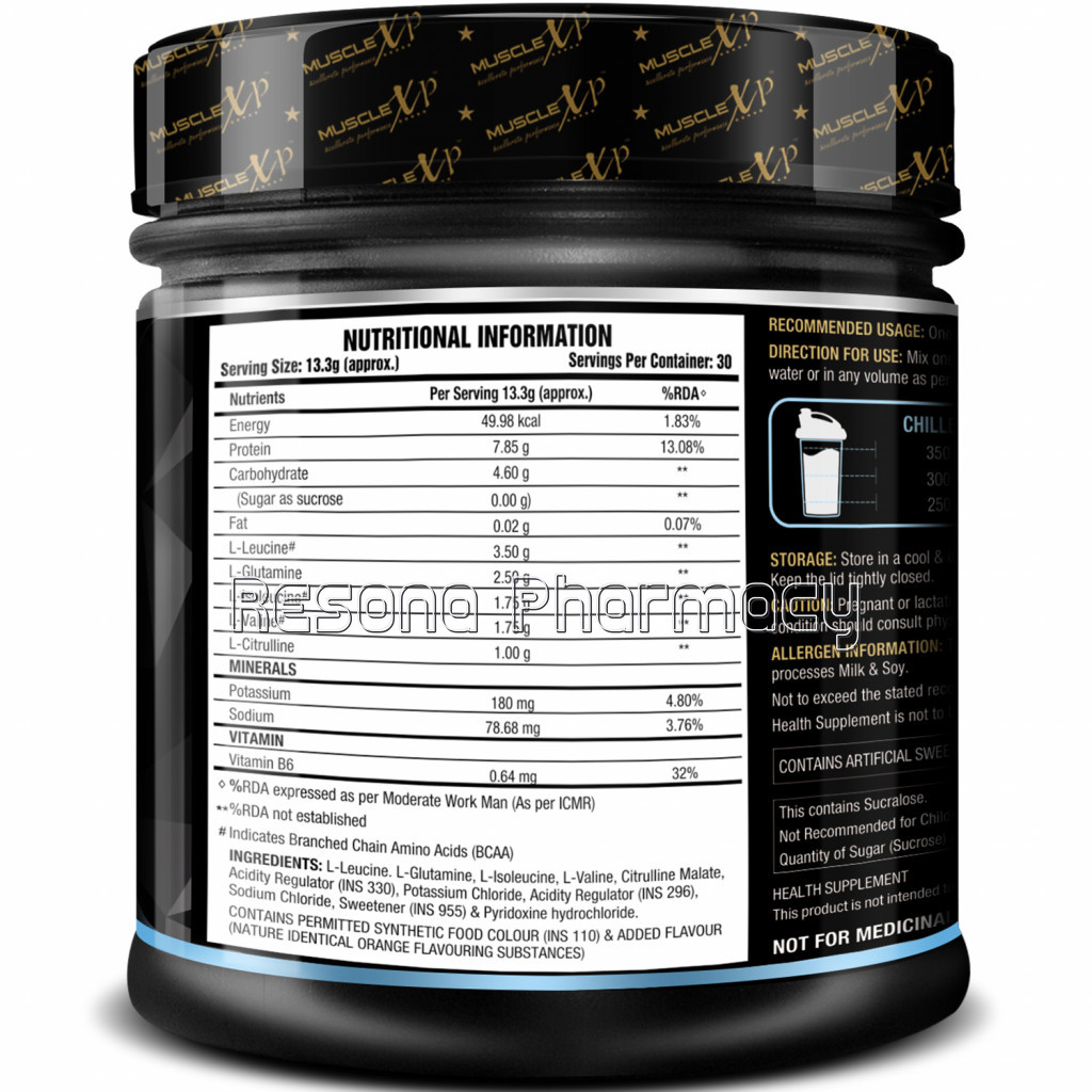 Bcaa Pro With L Glutamine and Citrulline Malate, Orange, 400G (14 Oz), 30 Servings
