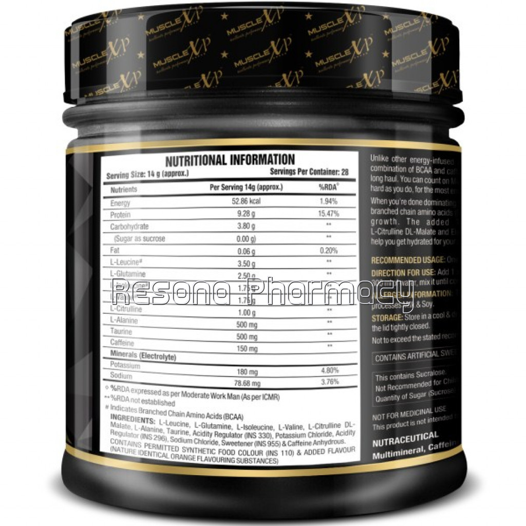 Bcaa Energy With Electrolyte Blend and Caffeine, Orange, 400G (14 Oz), 28 Servings