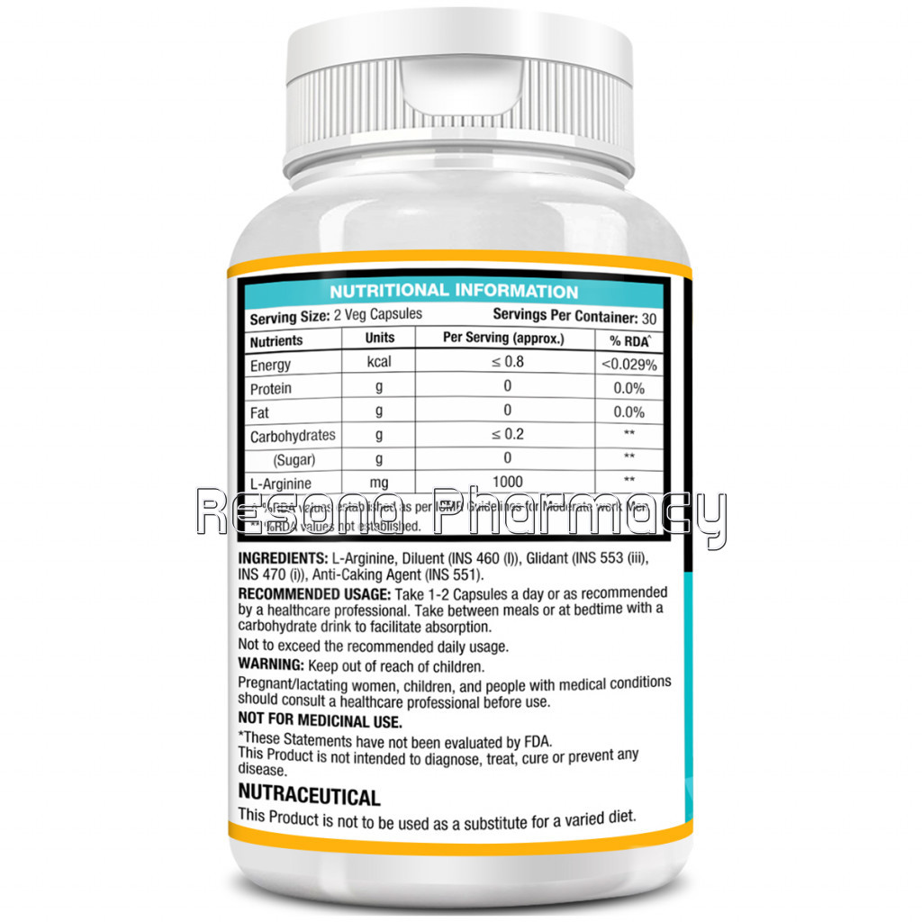 L Arginine For Athletic Endurance  60 Capsules