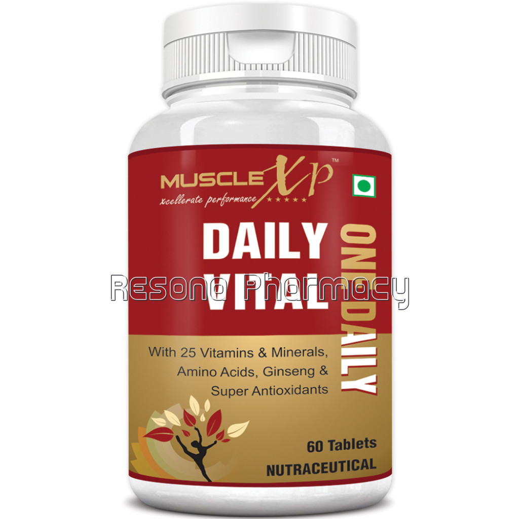 Daily Vital Multivitamin (With 25 Vitamins and Minerals, 5 Super Antioxidants, Ginseng), 60 Tablets