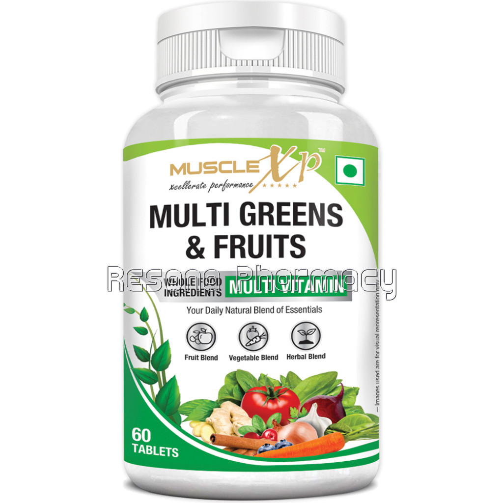 Multi Greens and Fruits Multivitamin With Fruit, Vegetable and Herbal Blend, 60 Tablets