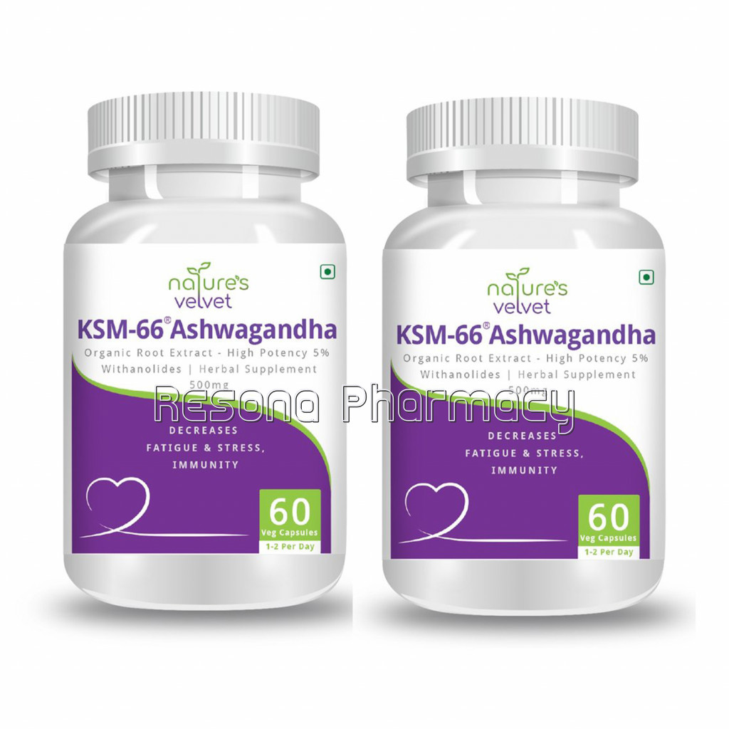 Organic Ksm   66 Ashwagandha   For Stress, Anxiety And Immunity Pack Of 2
