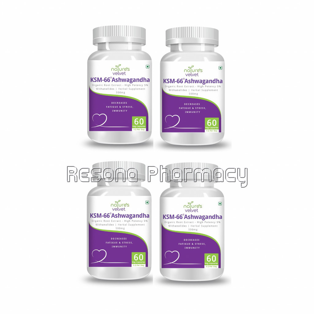Organic Ksm   66 Ashwagandha   For Stress, Anxiety And Immunity Pack Of 4