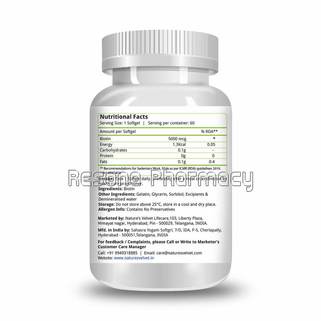 Biotin For Hair, Skin and Nail Support Pack Of 1