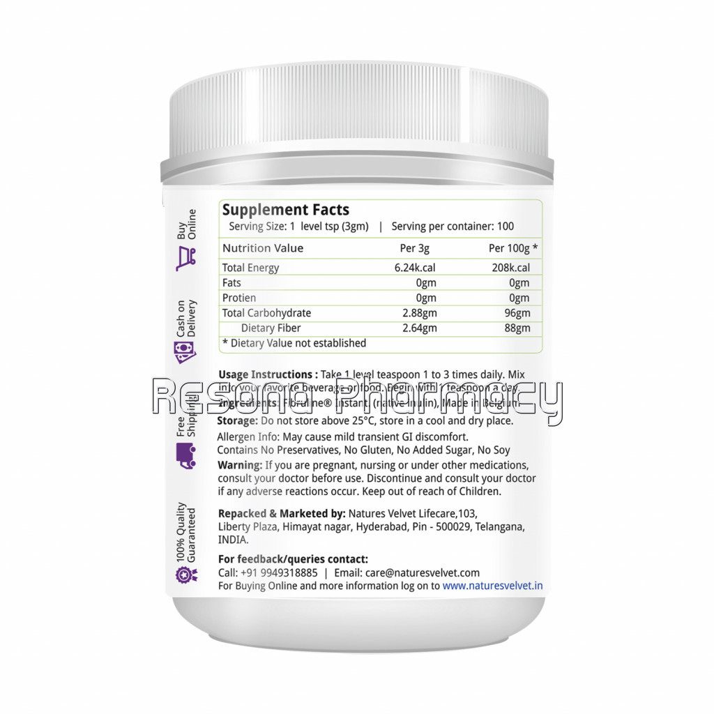 Inulin Powder [Prebiotic, Veg Source, Soluble Fibre ] Pack Of 1