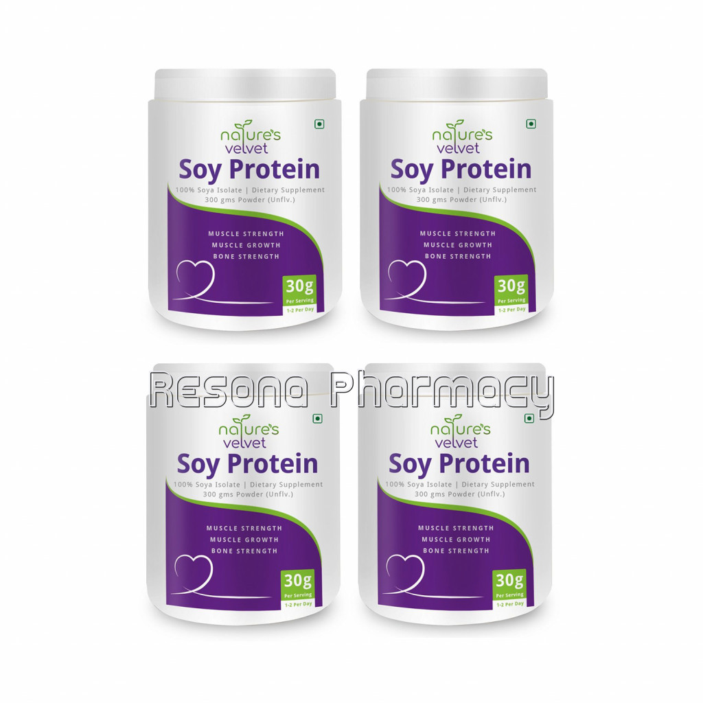 Soy Protein Powder   100% Soy For Mega Strength   Unflavored   300 Gms Pack Of 4