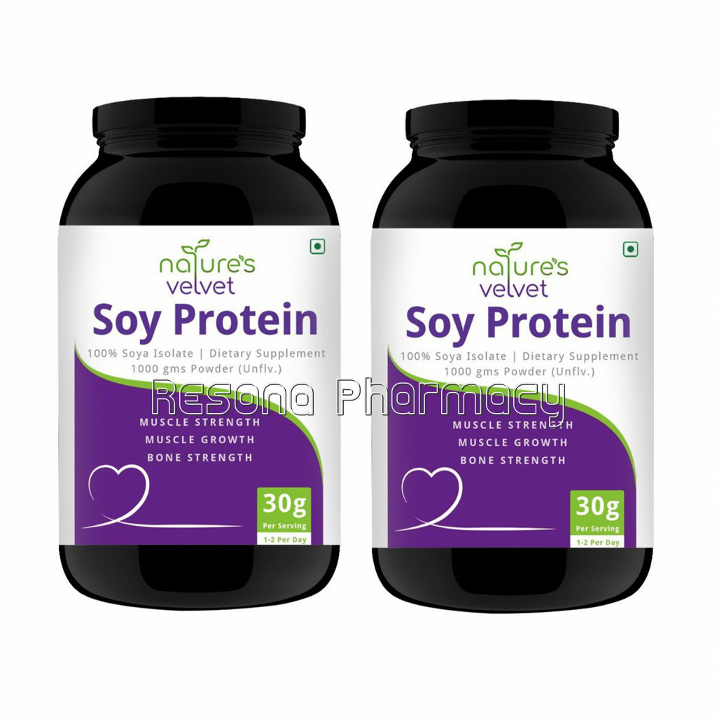 Soy Protein Powder   100% Soy For Mega Strength   Unflavored   1000 Gms Pack Of 2