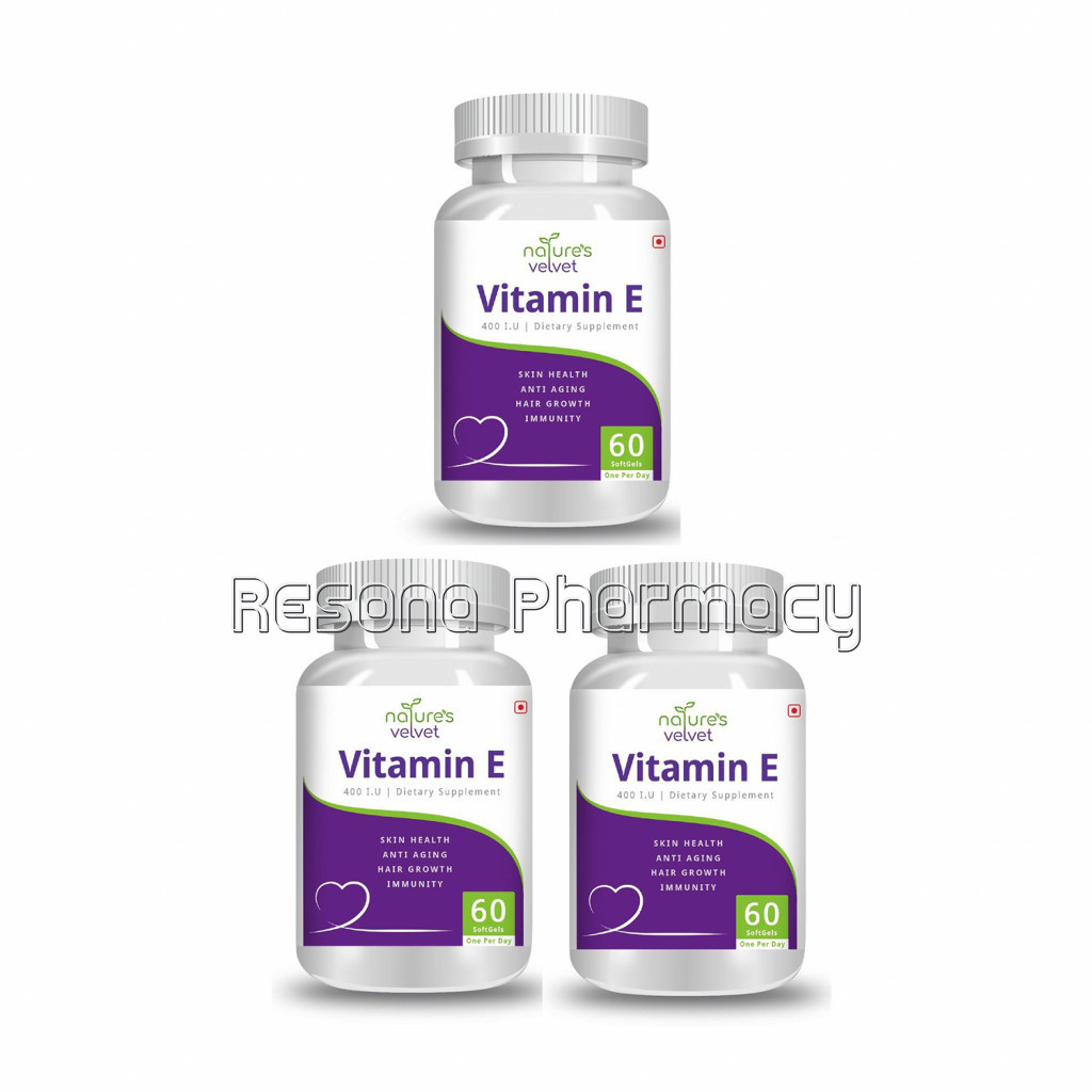Vitamin E 400 I.U For Skin And Hair Health (60 Softgels) Pack Of 3