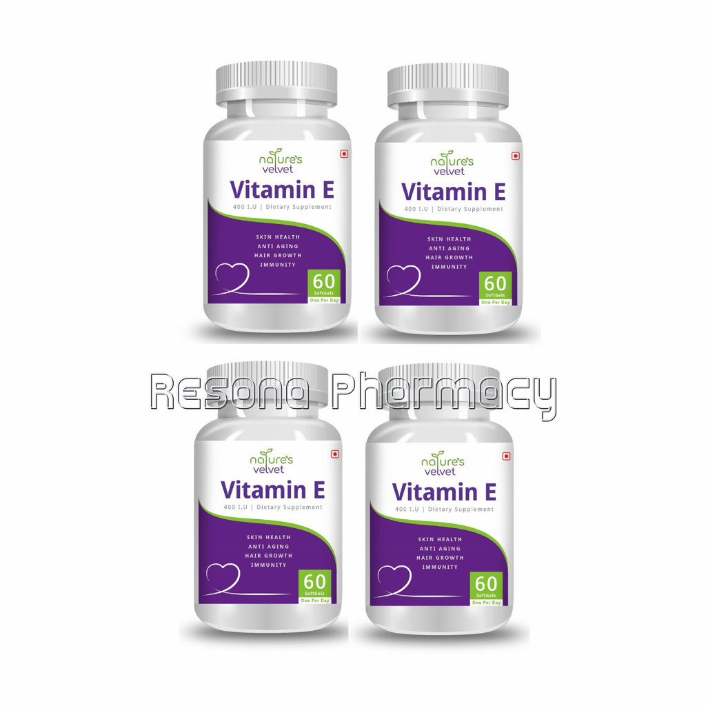 Vitamin E 400 I.U For Skin And Hair Health (60 Softgels) Pack Of 4