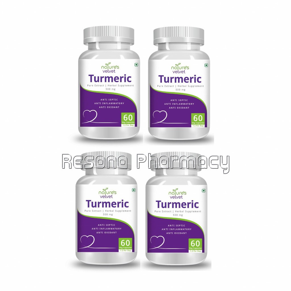 Turmeric Pure Extract   Triple Strength Turmeric   500 Mg (60 Vegetarian Capsules) Pack Of 4