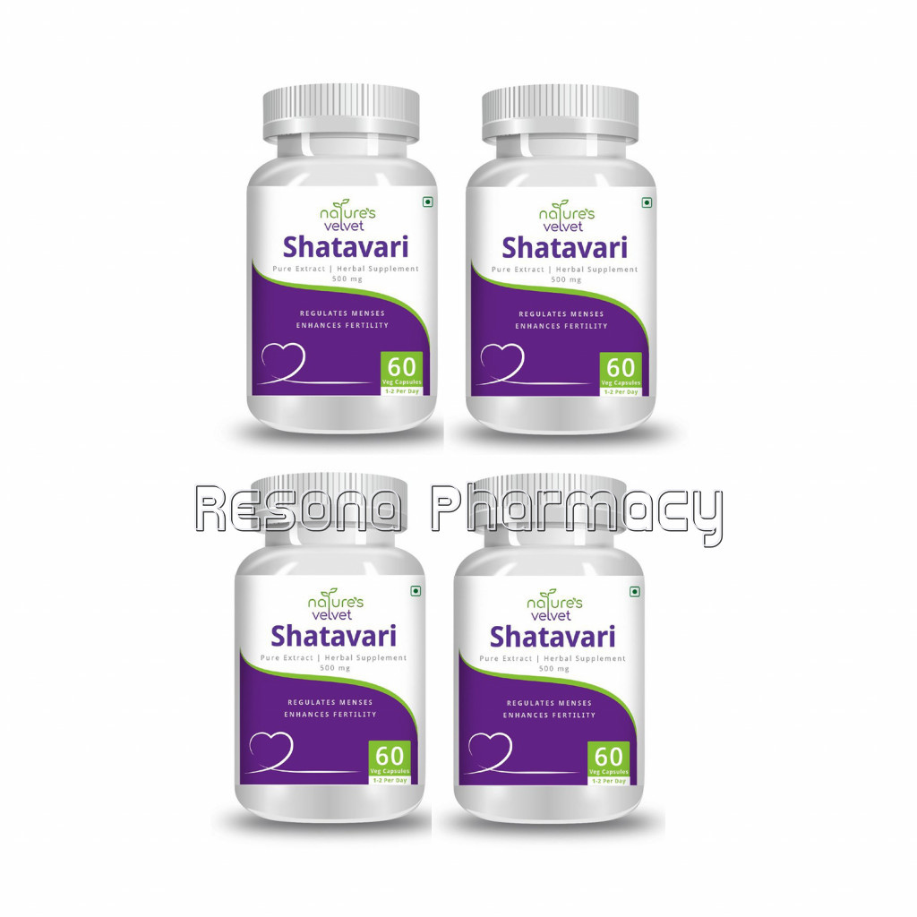 Shatavari Pure Extract For Women   Harmonal Balance And Menstrual Regulation   500 Mg (60 Vegetarian) Pack Of 4