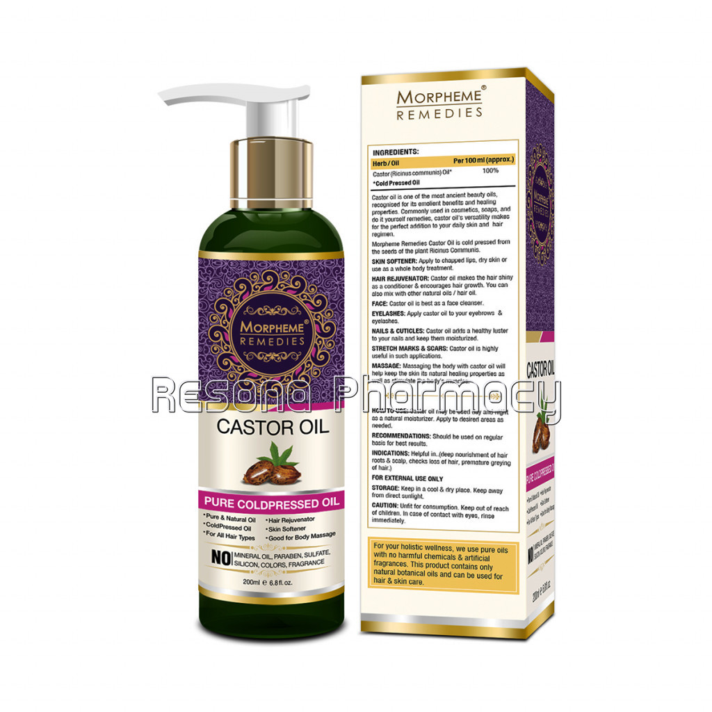 Pure Cold Pressed Castor Oil (With No Mineral Oil and Paraben) 200Ml