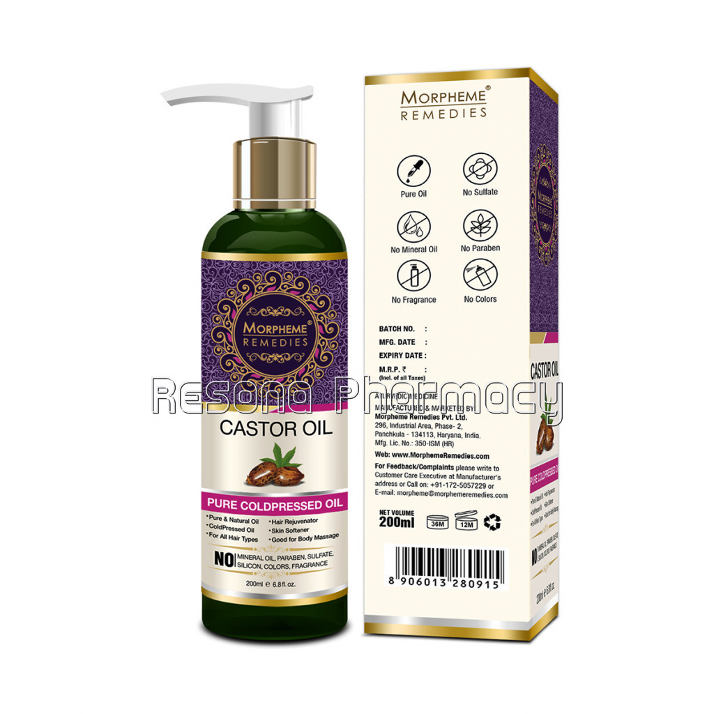 Pure Cold Pressed Castor Oil (With No Mineral Oil and Paraben) 200Ml