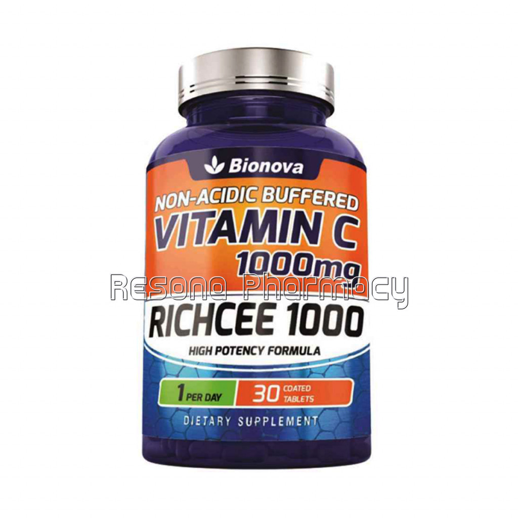Bionova Vitamin C 1000 Mg Supplement In Form Of Tablets (Non Acidic and Buffered) | Daily One   Gentle On Stomach | 30'S Pack