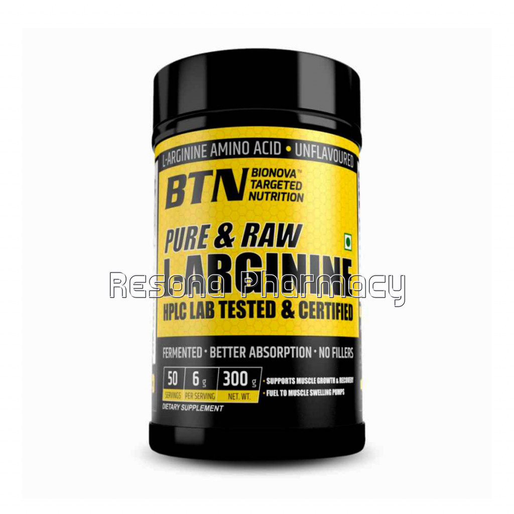 L Arginine Powder   Pure and Raw, Hplc Tested, Fermented and Suitable For Vegan, Pre Workout Supplement Powder (Unflavoured)   300G