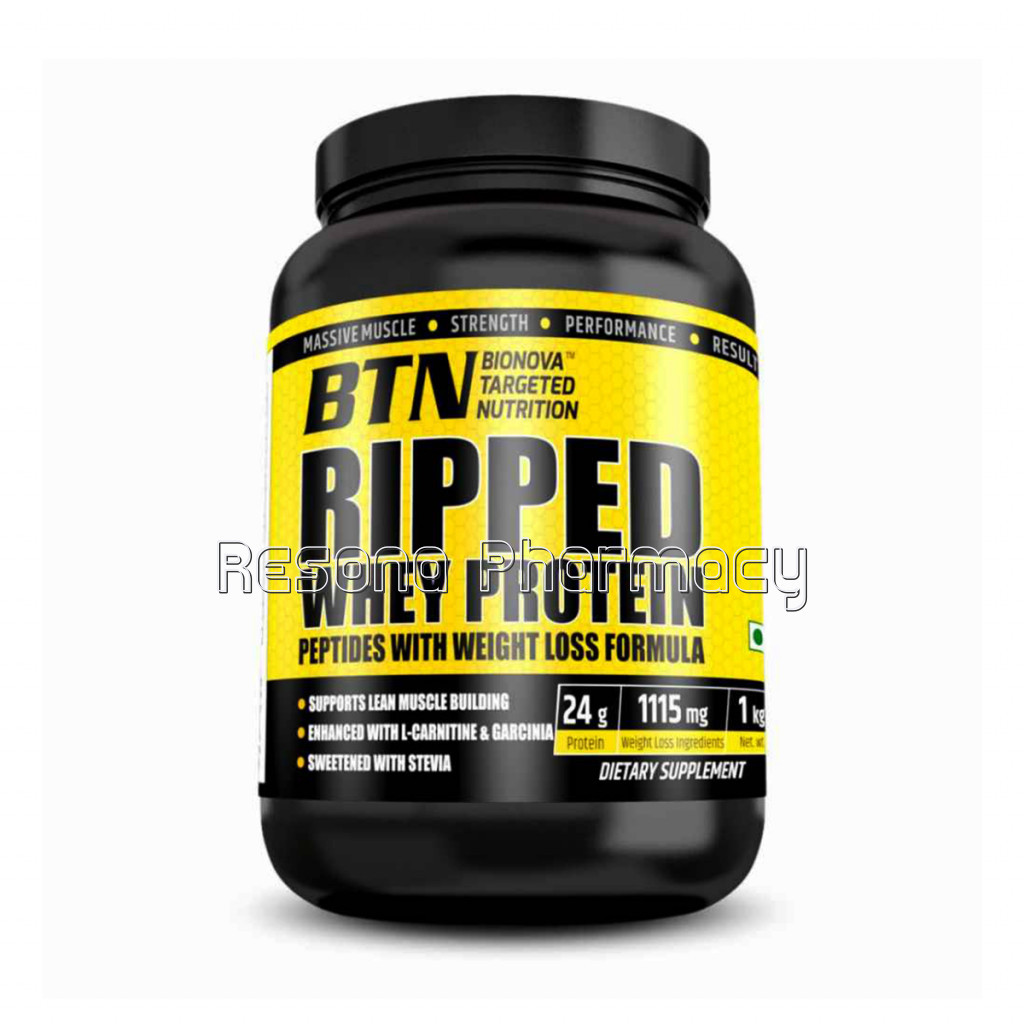 Btn Ripped Whey Protein Peptides With Weight Loss Ingredients (Pre and Post Workout) Chocolate Fudge 1 Kg
