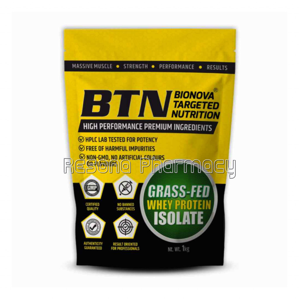 Btn Grassfed Whey Protein Iso With Digestive Enzymes and 2 Billion Cfu Probiotics  1 Kg (33 Servings)