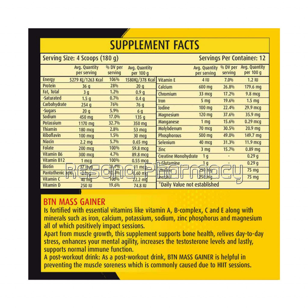 Muscle Mass Gainer Protein Powder   With Real Dry Fruits   2.16Kg