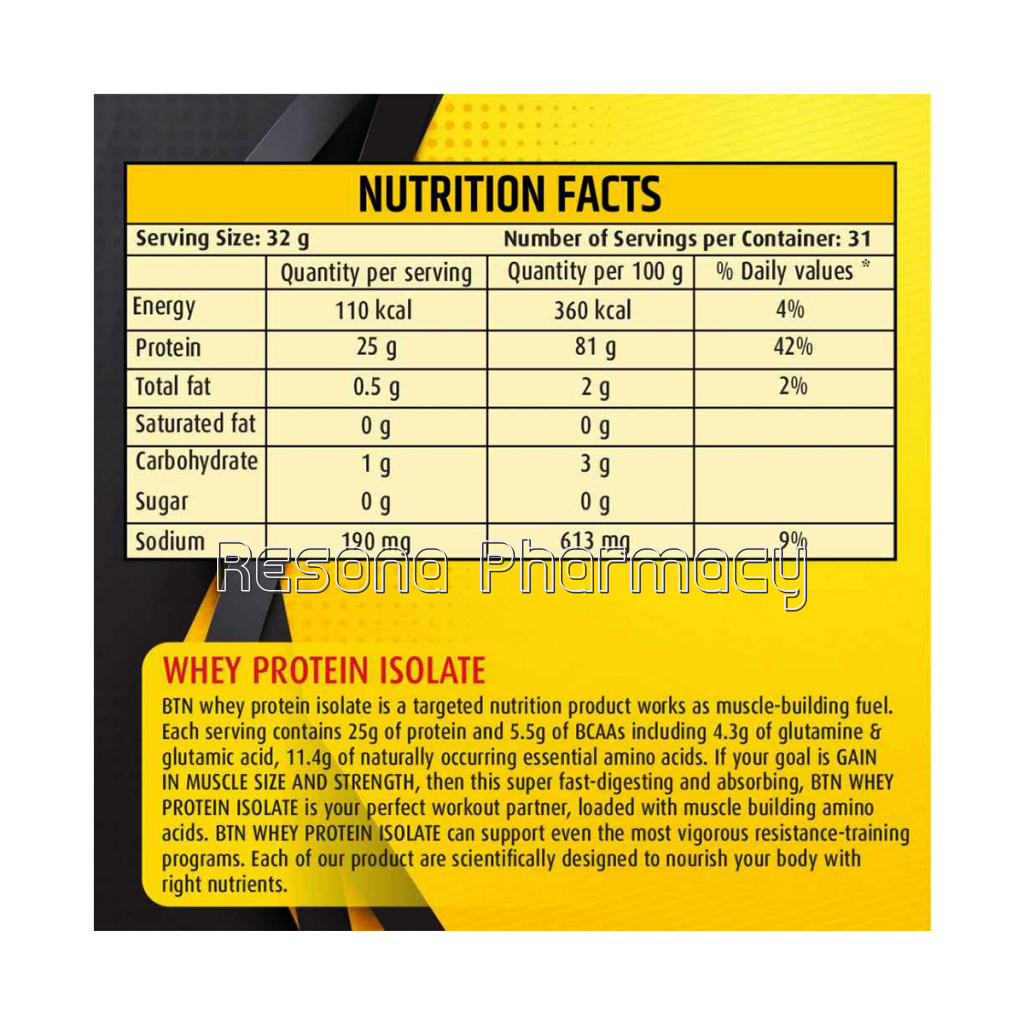 Btn 100% Whey Protein Isolate 2.3 Kg   75 Servings (Dutch Chocolate), 0G Sugar, 5.5G Bcaa, Sweetened With Stevia, Fortified With Digestive Enzymes and Probiotics