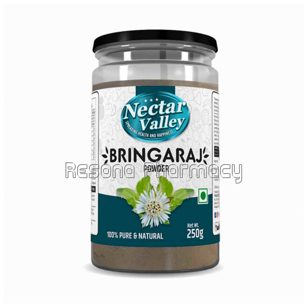 Nectar Valley Bhringraja Powder (Eclipta Alba) Pure and Organically Processed Fine Powder   250G