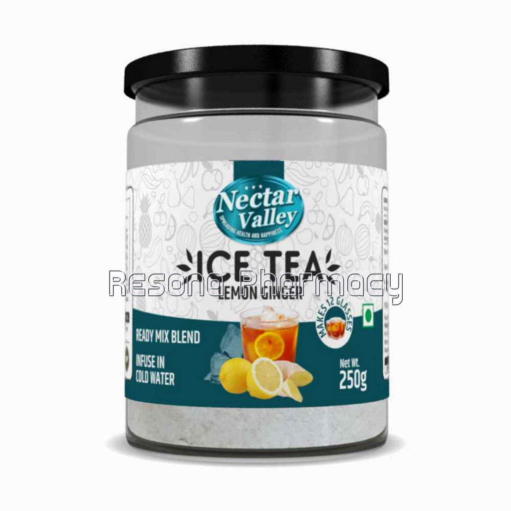 Nectar Valley Instant Ice Tea   Lemon Ginger | Ready Mix Blend | Brewed From Real Leaves   Makes 12 Glasses   250G