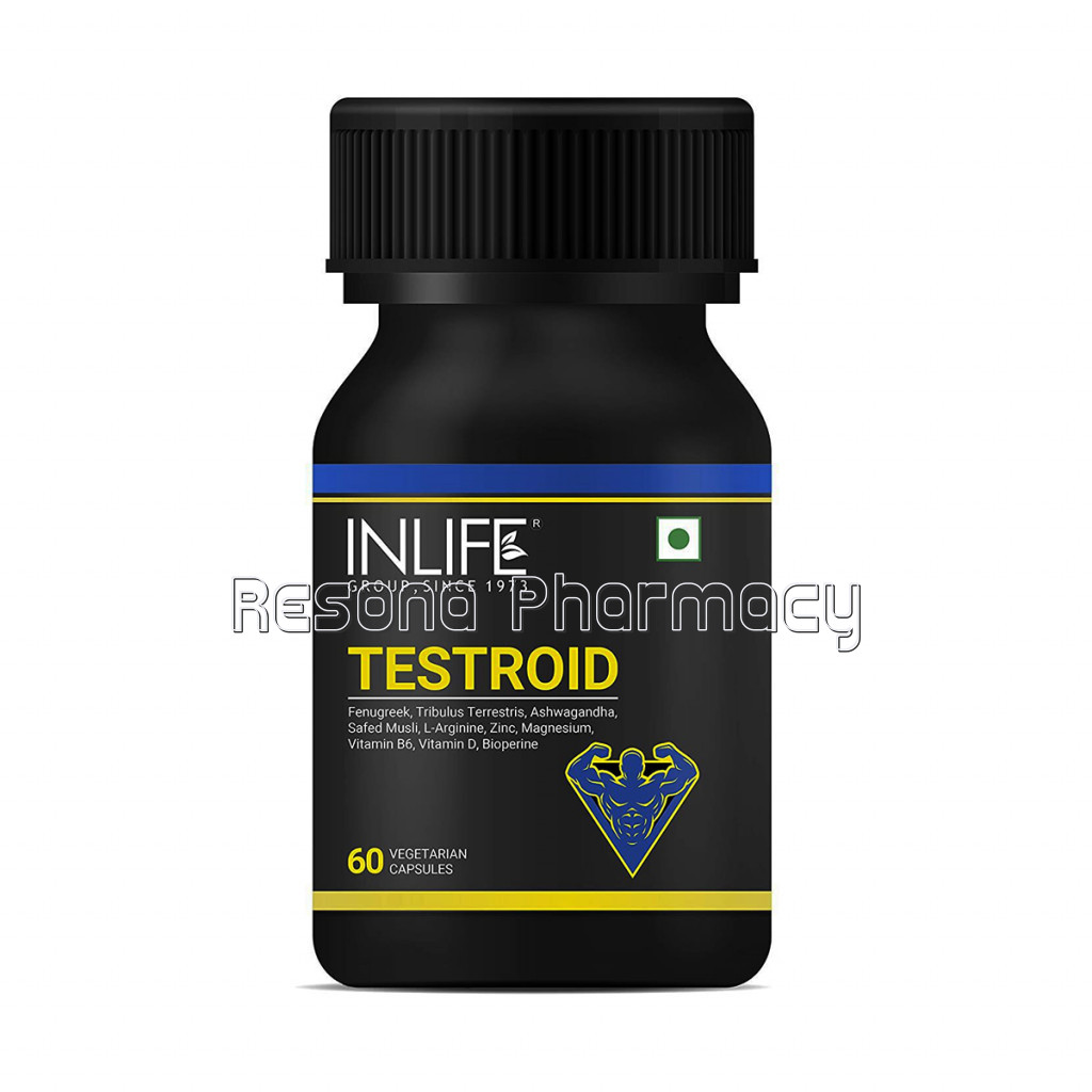 Inlife Testroid Supplement For Men – 60 Vegetarian Capsules