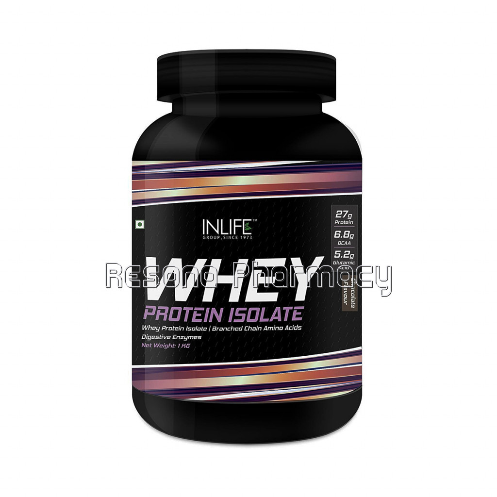 Inlife 100% Isolate Whey Protein Powder Supplement – 1Kg (Chocolate)