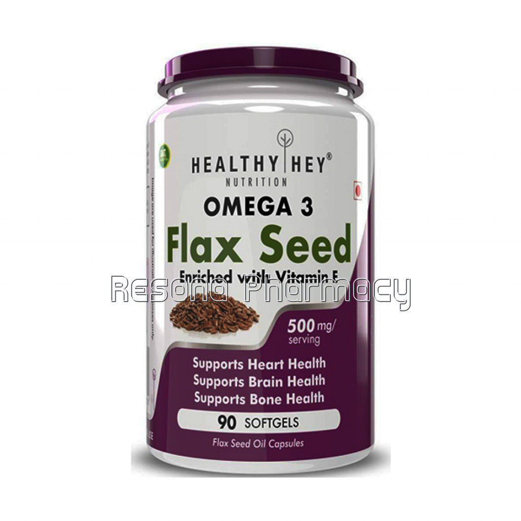 Flaxseed Oil With Vitamin E Omega 3, Support Heart Health 90 Softgels, 500 Mg