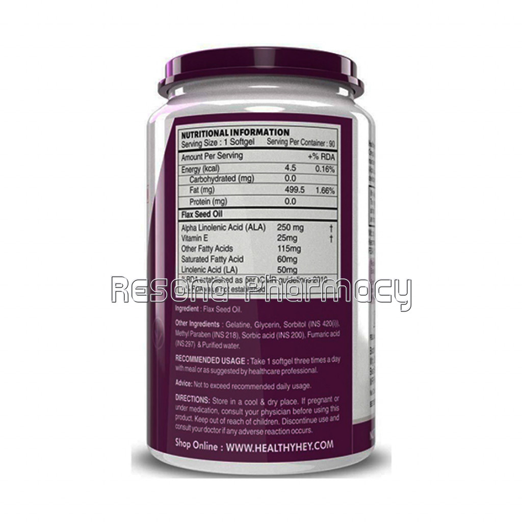 Flaxseed Oil With Vitamin E Omega 3, Support Heart Health 90 Softgels, 500 Mg