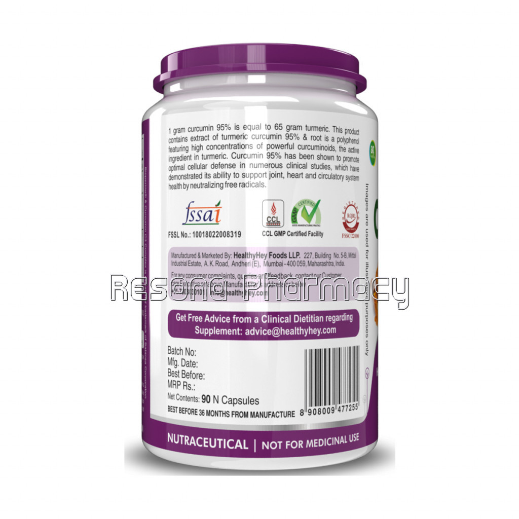 Curcumin With Bioperine 1310Mg   90 Vegetable Capsules With Piperine