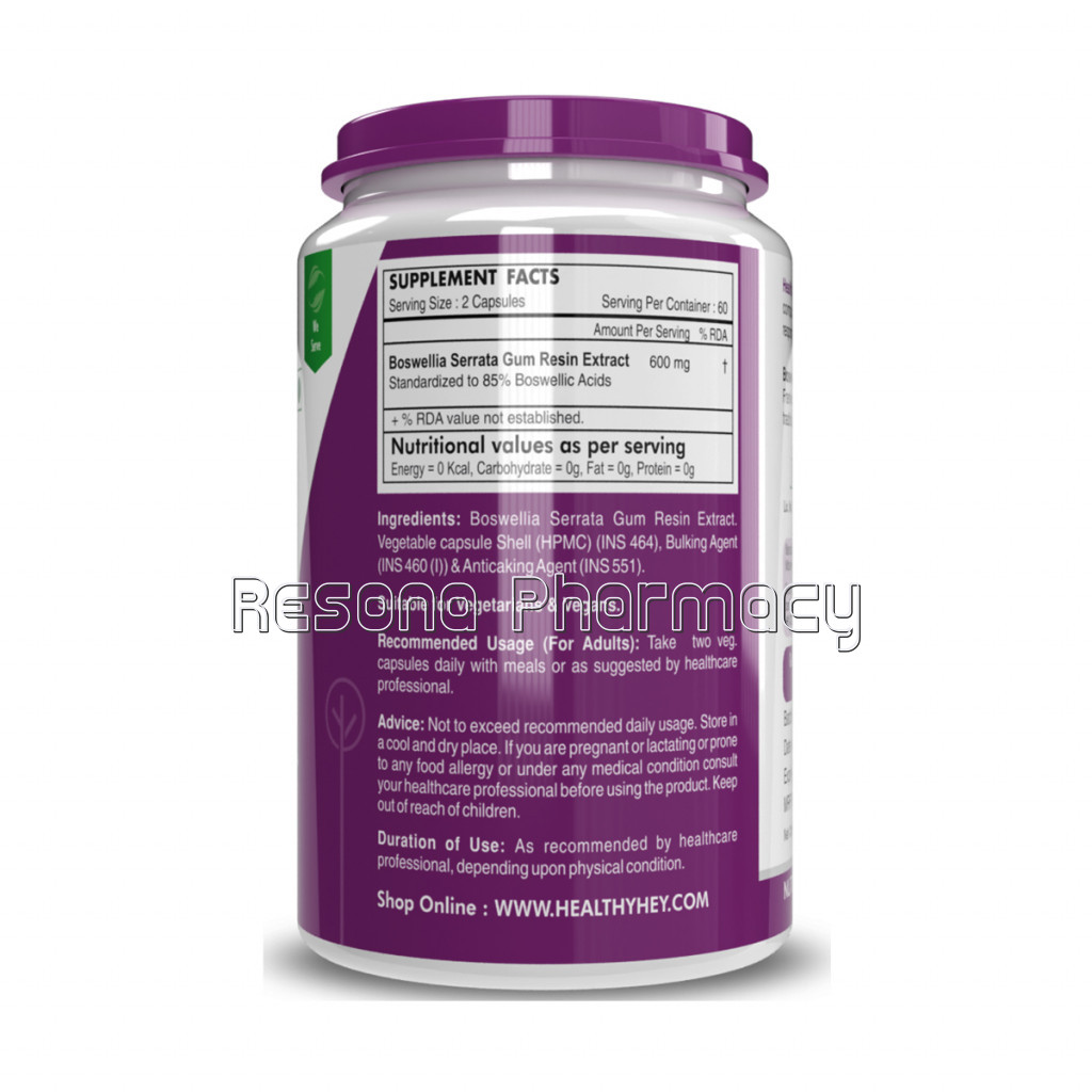Boswellia Serrata Extract (85% Boswellic Acids) 600 Mg 120 Vegetable Capsules   Non Synthetic