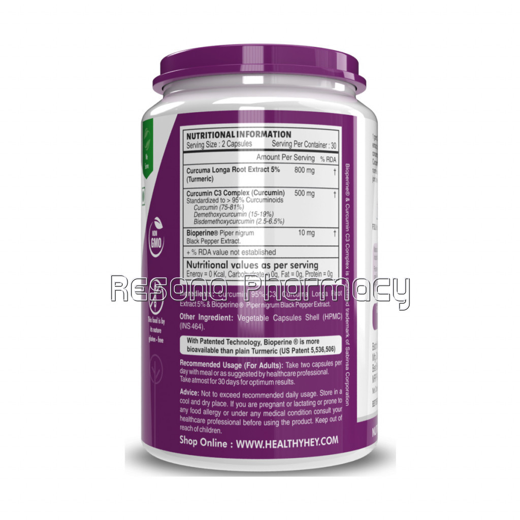 Curcumin With Bioperine 1310Mg, 60 Vegetable Caps With Piperine   Immunity Booster