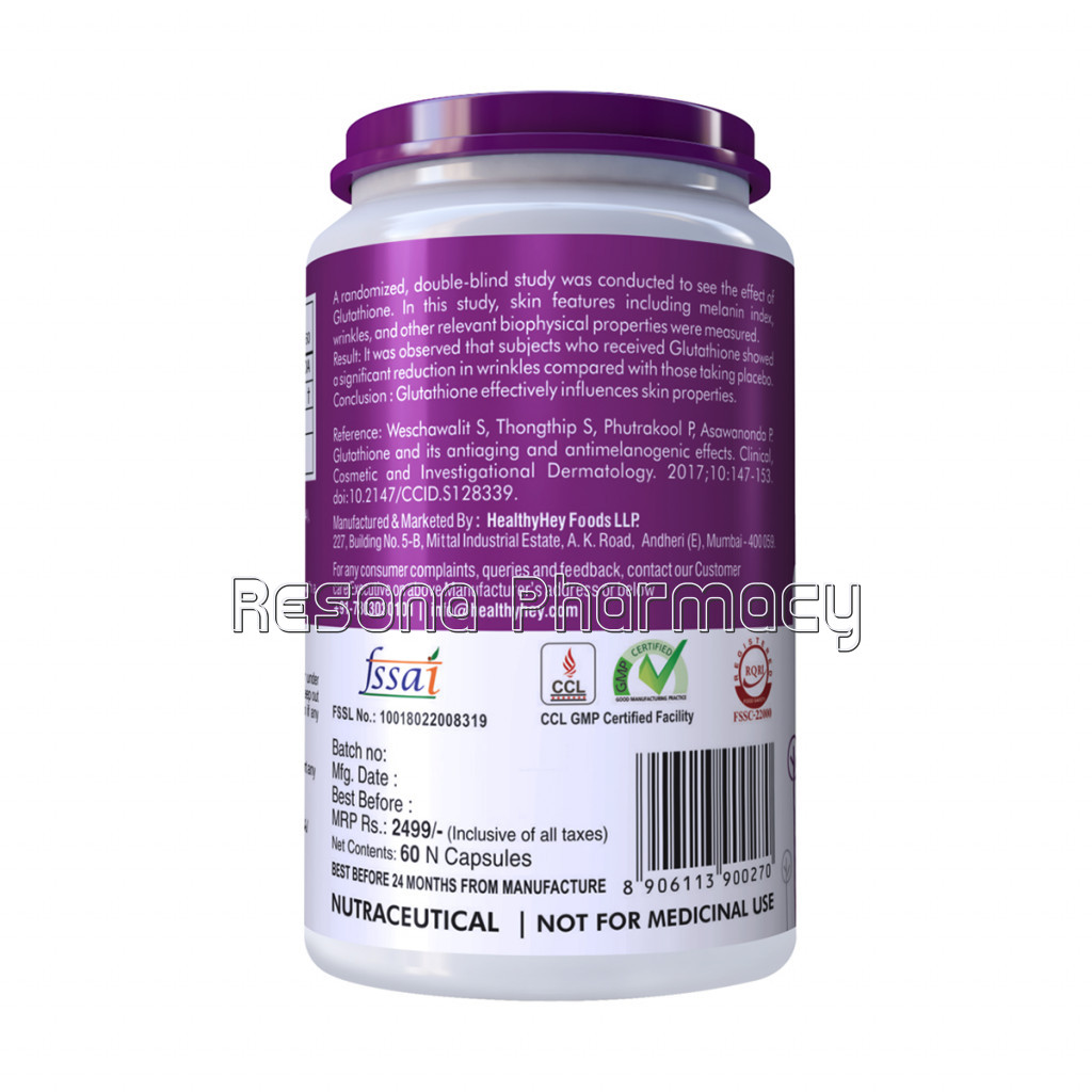 Glutathione (Reduced)   Support Skin Health   100% Vegetarian Source   300Mg   60 Veg Capsules