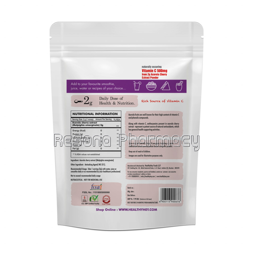 NaNaturalVit C 500   NaNaturalVitamin C 500Mg Sourced From Acerola Cherry Extract Powder   Support Immunity   100Gm Powder (Unflavoured)